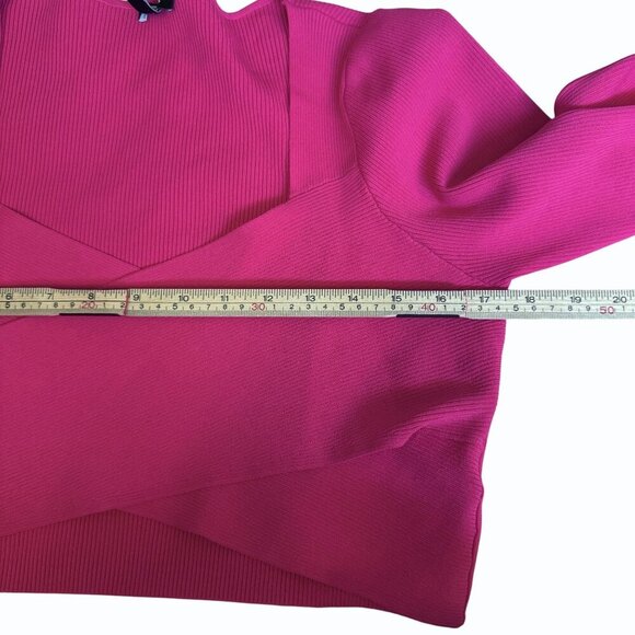 Express Body Contour Wrap Sweater Crop Top Womens Size XL Pink Legally Blonde - Picture 6 of 11